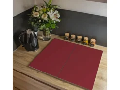 Banjado Herdabdeckplatte Glas 2 Teilig Je 30x52CM Schneidebrett Herdabdeckung Mit Motiv Burgund