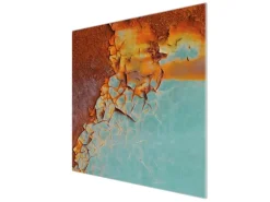 Banjado Herdabdeckplatte Glas 1 Teilig 60x52CM Schneidebrett Herdabdeckung Mit Motiv Rost Und Blau