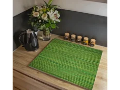 Banjado Herdabdeckplatte Glas 1 Teilig 60x52CM Schneidebrett Herdabdeckung Mit Motiv Bambus Grün