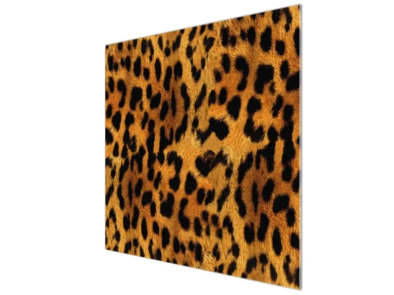 Banjado Herdabdeckplatte Glas 1 Teilig 60x52CM Schneidebrett Herdabdeckung Mit Motiv Leopard