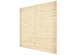Banjado Herdabdeckplatte Glas 2 Teilig Je 30x52CM Schneidebrett Herdabdeckung Mit Motiv Bretter