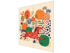 Banjado Herdabdeckplatte Glas 2 Teilig Je 30x52CM Schneidebrett Herdabdeckung Mit Motiv Rotes Pferd