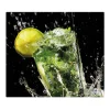 Banjado Herdabdeckplatte Glas 1 Teilig 60x52CM Schneidebrett Herdabdeckung Mit Motiv Brasilianischer Cocktail