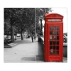 Banjado Herdabdeckplatte Glas 2 Teilig Je 30x52CM Schneidebrett Herdabdeckung Mit Motiv London Red Telephone