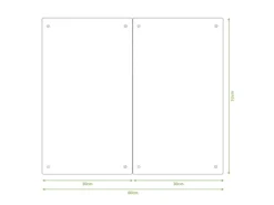 Banjado Herdabdeckplatte Glas 2 Teilig Je 30x52CM Schneidebrett Herdabdeckung Mit Motiv Patina Mint