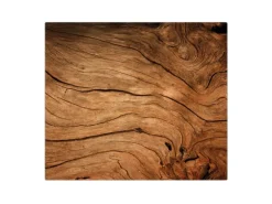 Banjado Herdabdeckplatte Glas 1 Teilig 60x52CM Schneidebrett Herdabdeckung Mit Motiv Trockenes Holz