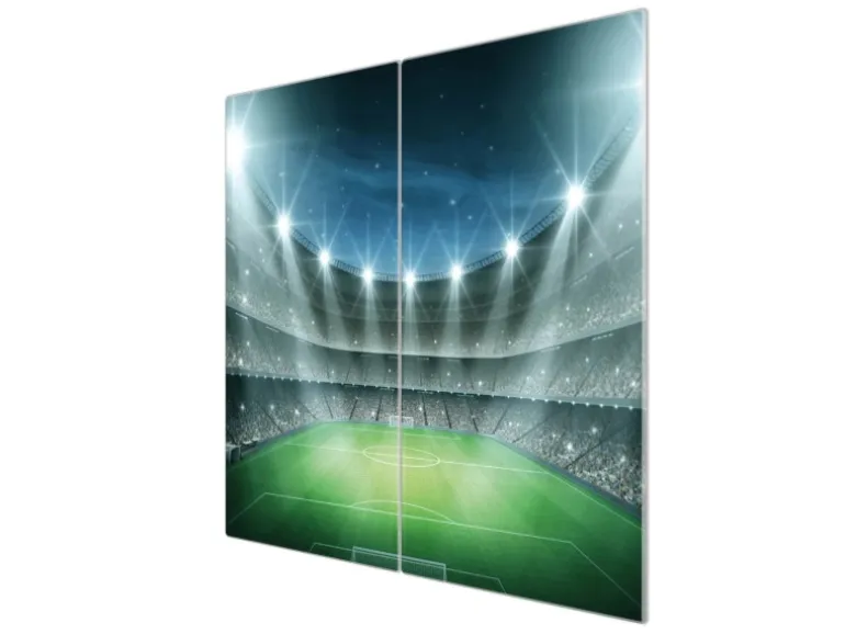 Banjado Herdabdeckplatte Glas 2 Teilig Je 30x52CM Schneidebrett Herdabdeckung Mit Motiv Arena