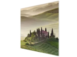 Banjado Herdabdeckplatte Glas 1 Teilig 60x52CM Schneidebrett Herdabdeckung Mit Motiv Toscana