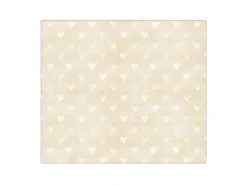 Banjado Herdabdeckplatte Glas 1 Teilig 60x52CM Schneidebrett Herdabdeckung Mit Motiv Beige Herzen