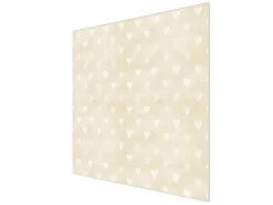 Banjado Herdabdeckplatte Glas 1 Teilig 60x52CM Schneidebrett Herdabdeckung Mit Motiv Beige Herzen