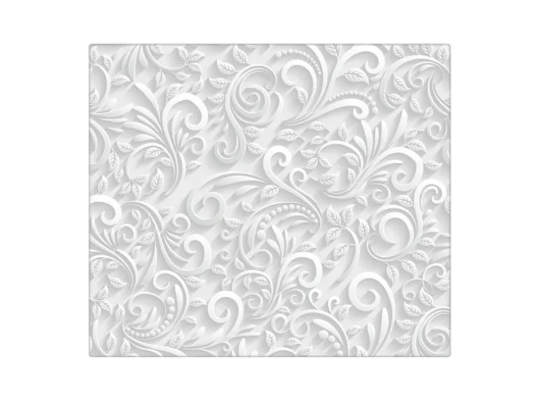 Banjado Herdabdeckplatte Glas 1 Teilig 60x52CM Schneidebrett Herdabdeckung Mit Motiv White Swirl