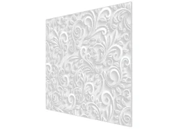 Banjado Herdabdeckplatte Glas 1 Teilig 60x52CM Schneidebrett Herdabdeckung Mit Motiv White Swirl
