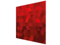 Banjado Herdabdeckplatte Glas 1 Teilig 60x52CM Schneidebrett Herdabdeckung Mit Motiv Dreiecke Rot