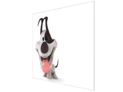 Banjado Herdabdeckplatte Glas 1 Teilig 60x52CM Schneidebrett Herdabdeckung Mit Motiv Comic-Hund