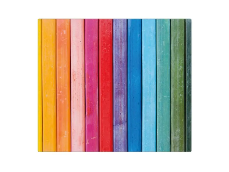 Banjado Herdabdeckplatte Glas 1 Teilig 60x52CM Schneidebrett Herdabdeckung Mit Motiv Regenbogenfarben