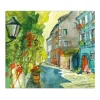 Banjado Herdabdeckplatte Glas 1 Teilig 60x52CM Schneidebrett Herdabdeckung Mit Motiv Historischer Stadtkern