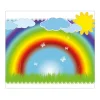 Banjado Herdabdeckplatte Glas 1 Teilig 60x52CM Schneidebrett Herdabdeckung Mit Motiv Regenbogen
