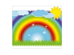 Banjado Herdabdeckplatte Glas 1 Teilig 60x52CM Schneidebrett Herdabdeckung Mit Motiv Regenbogen