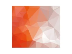 Banjado Herdabdeckplatte Glas 1 Teilig 60x52CM Schneidebrett Herdabdeckung Mit Motiv Orange Polygon