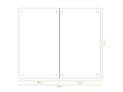 Banjado Herdabdeckplatte Glas 2 Teilig Je 30x52CM Schneidebrett Herdabdeckung Mit Motiv Bunte Punkte