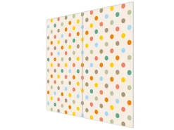 Banjado Herdabdeckplatte Glas 2 Teilig Je 30x52CM Schneidebrett Herdabdeckung Mit Motiv Bunte Punkte