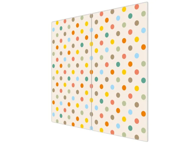 Banjado Herdabdeckplatte Glas 2 Teilig Je 30x52CM Schneidebrett Herdabdeckung Mit Motiv Bunte Punkte