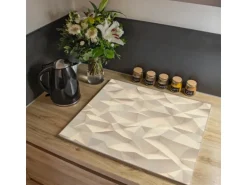 Banjado Herdabdeckplatte Glas 1 Teilig 60x52CM Schneidebrett Herdabdeckung Mit Motiv Steinwand 2