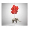 Banjado Herdabdeckplatte Glas 2 Teilig Je 30x52CM Schneidebrett Herdabdeckung Mit Motiv Fliegender Elefant
