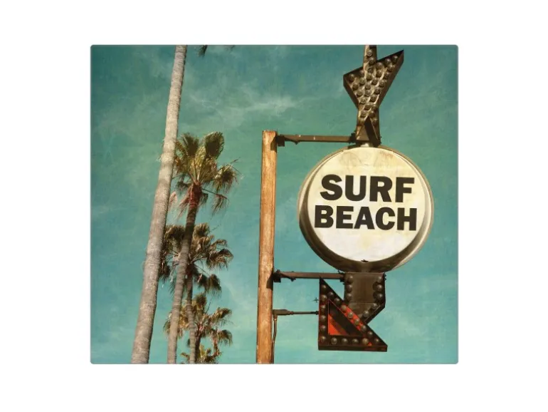 Banjado Herdabdeckplatte Glas 1 Teilig 60x52CM Schneidebrett Herdabdeckung Mit Motiv Surf Beach