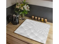 Banjado Herdabdeckplatte Glas 1 Teilig 60x52CM Schneidebrett Herdabdeckung Mit Motiv Nautilus