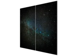 Banjado Herdabdeckplatte Glas 2 Teilig Je 30x52CM Schneidebrett Herdabdeckung Mit Motiv Nachthimmel