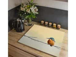 Banjado Herdabdeckplatte Glas 1 Teilig 60x52CM Schneidebrett Herdabdeckung Mit Motiv Pause