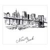Banjado Herdabdeckplatte Glas 1 Teilig 60x52CM Schneidebrett Herdabdeckung Mit Motiv New York Skizze