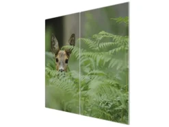 Banjado Herdabdeckplatte Glas 2 Teilig Je 30x52CM Schneidebrett Herdabdeckung Mit Motiv Reh