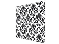 Banjado Herdabdeckplatte Glas 1 Teilig 60x52CM Schneidebrett Herdabdeckung Mit Motiv Barock
