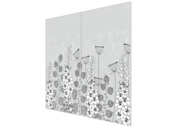 Banjado Herdabdeckplatte Glas 2 Teilig Je 30x52CM Schneidebrett Herdabdeckung Mit Motiv Wegesrand