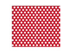 Banjado Herdabdeckplatte Glas 2 Teilig Je 30x52CM Schneidebrett Herdabdeckung Mit Motiv Punkte Rot