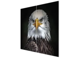 Banjado Herdabdeckplatte Glas 2 Teilig Je 30x52CM Schneidebrett Herdabdeckung Mit Motiv Adler