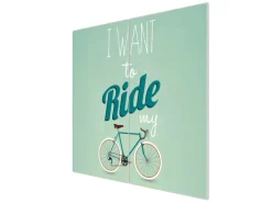 Banjado Herdabdeckplatte Glas 2 Teilig Je 30x52CM Schneidebrett Herdabdeckung Mit Motiv I Want To Ride My Bike