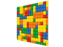 Banjado Herdabdeckplatte Glas 1 Teilig 60x52CM Schneidebrett Herdabdeckung Mit Motiv Bausteine