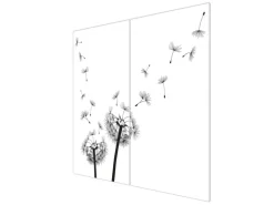 Banjado Herdabdeckplatte Glas 2 Teilig Je 30x52CM Schneidebrett Herdabdeckung Mit Motiv Pusteblume 2