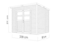 Bertilo Holz-Gartenhaus Felix 239 cm x 181 cm Natur FSC®
