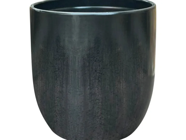 Übertopf Keramik Anthrazit Ø 14 cm x 13 cm Glasurimitat