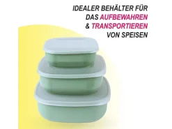 Bestgoodies Vorratsdosen 9er Set Eckig Grün 3 x 3er