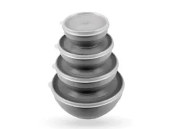 Bestgoodies Vorratsdosen 4er Set Rund Grau