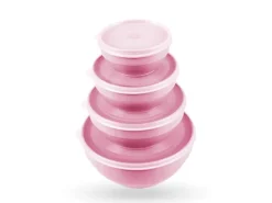 Bestgoodies Vorratsdosen 4er Set Rund Rosa