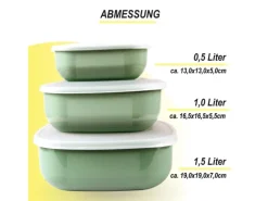 Bestgoodies Vorratsdosen 6er Set Eckig Grün 2 x 3er