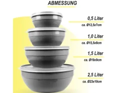 Bestgoodies Vorratsdosen 12er Set Rund Grau 3 x 4er