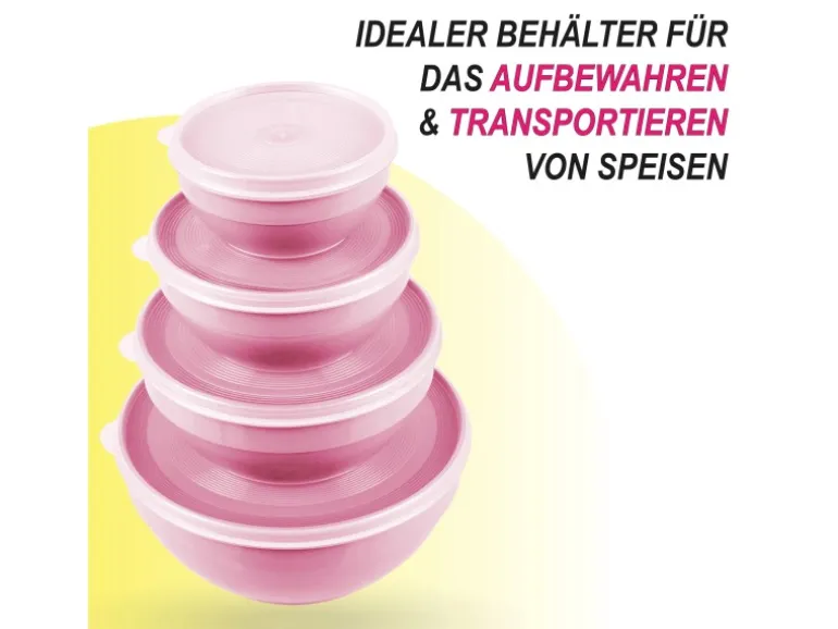 Bestgoodies Vorratsdosen 8er Set Rund Rosa 2 x 4er