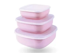 Bestgoodies Vorratsdosen 3er Set Eckig Rosa